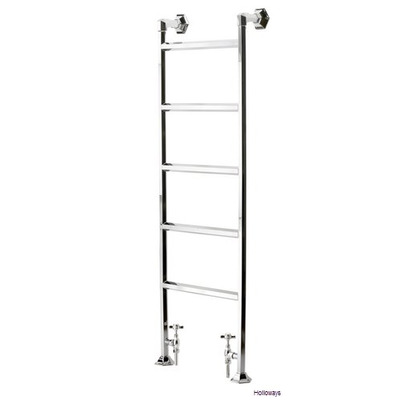 Art Deco floor standing heated towel rail - 5 bar