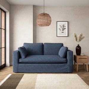 Alnwick Soft Cotton 2 Seater Sofa Soft Cotton Folkstone Blue