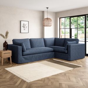 Alnwick Soft Cotton Corner Sofa Soft Cotton Folkstone Blue