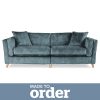 Arabella 4 Seater Sofa Slub Velvet Blue