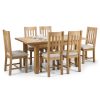 Astoria Extending Dining Table with 6 Hereford Chairs Brown
