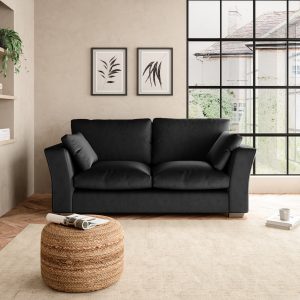 Blakeney Luxury Velvet 2 Seater Sofa Luxury Velvet Black