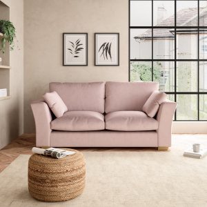 Blakeney Luxury Velvet 2 Seater Sofa Luxury Velvet Peach Blush