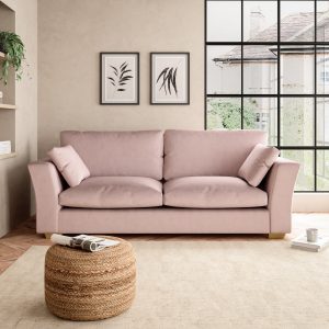 Blakeney Luxury Velvet 4 Seater Sofa Luxury Velvet Peach Blush