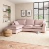Blakeney Luxury Velvet Corner Chaise Sofa Luxury Velvet Peach Blush