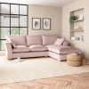 Blakeney Luxury Velvet Corner Chaise Sofa Luxury Velvet Peach Blush