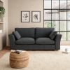 Blakeney Slub Cotton Blend 3 Seater Sofa Slub Cotton Black