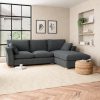 Blakeney Slub Cotton Blend Corner Chaise Sofa Slub Cotton Black