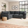 Blakeney Slub Cotton Blend Corner Sofa Slub Cotton Black