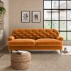 Canterbury Luxury Velvet 3 Seater Sofa Luxury Velvet Orange Umber
