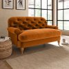 Canterbury Luxury Velvet Snuggle Chair Luxury Velvet Orange Umber