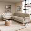 Canterbury Textured Weave Left Hand Corner Sofa Brown