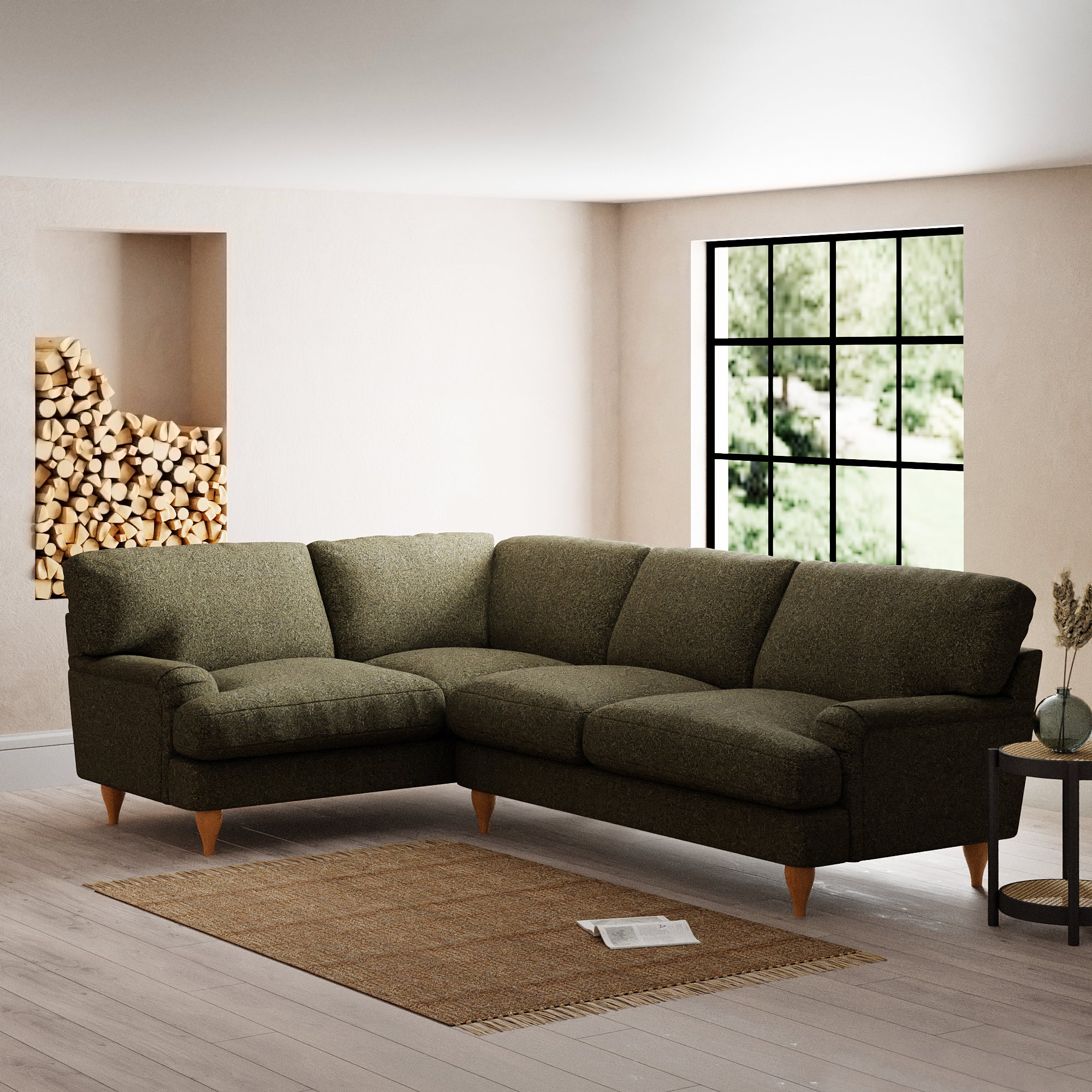 Darwin Cosy Marl Left Hand Corner Sofa Cosy Marl Olive