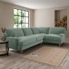 Darwin Luxury Velvet Right Hand Corner Sofa Green
