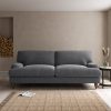 Darwin Slub Cotton Blend 4 Seater Sofa Black