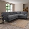Darwin Slub Cotton Blend Right Hand Corner Sofa Slub Cotton Black