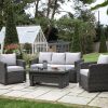 Granville Grey 3 Seater Sofa Dining Set with Rising Table Grey