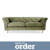 Jaipur 3 Seater Sofa Vintage Chenille Premium Chenille Olive