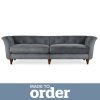 Jaipur 4 Seater Sofa Brushed Plain Fabric Grey