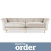 Jaipur 4 Seater Sofa Brushed Plain Fabric White