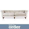 Jaipur 4 Seater Sofa Brushed Plain Fabric White