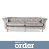 Jaipur 4 Seater Sofa Slub Velvet Grey