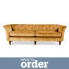 Jaipur 4 Seater Sofa Slub Velvet Yellow