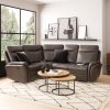 Monte Faux Suede Reclining Corner Sofa Slate (Grey)