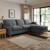 Salisbury Slub Cotton Blend Right Hand Corner Sofa Slub Cotton Black