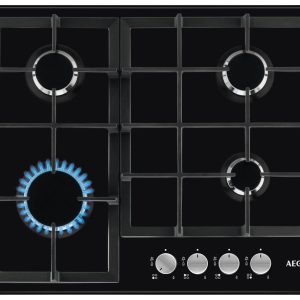 AEG 3000 Series HGX64200SB 60 cm Gas Hob - Black, Black