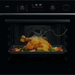 AEG 6000 SenseCook TR6PB521SB Electric Pyrolytic Steam Smart Oven - Black, Black