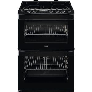 AEG SteamBake CCB6741ACB 60 cm Electric Ceramic Cooker - Black, Black
