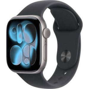 APPLE Watch Series 11 - 42 mm Space Grey Aluminium Case with Black Sport Band, M/L, Silver/Grey,Black