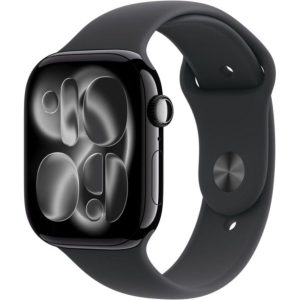 APPLE Watch Series 11 - 46 mm Jet Black Aluminium Case with Black Sport Band - S/M, Black