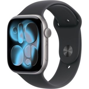APPLE Watch Series 11 - 46 mm Space Grey Aluminium Case with Black Sport Band, M/L, Black,Silver/Grey