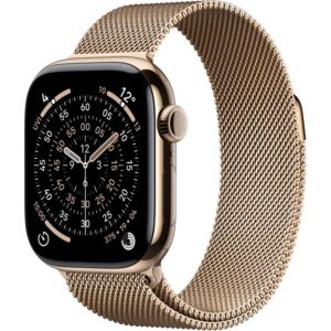APPLE Watch Series 11 Cellular - 42 mm Gold Titanium Case with Gold Milanese Loop, Gold