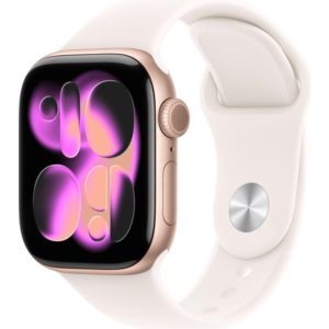 APPLE Watch Series 11 Cellular - 42 mm Rose Gold Aluminium Case with Light Blush Sport Band, S/M, Gold,White,Pink