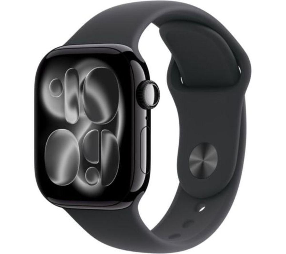 APPLE Watch Series 11 Cellular - 46 mm Jet Black Aluminium Case with Black Sport Band, M/L, Black