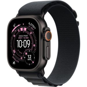 APPLE Watch Ultra 3 Cellular - 49 mm Black Titanium Case with Black Alpine Loop, Large, Black
