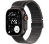 APPLE Watch Ultra 3 Cellular - 49 mm Black Titanium Case with Black Titanium Milanese Loop, Large, Black