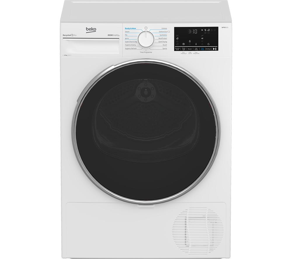 BEKO Pro Ironfinish B5T41024IW 10 kg Heat Pump Tumble Dryer - White, White