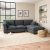 Blakeney Slub Cotton Blend Corner Chaise Sofa Slub Cotton Black