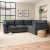 Blakeney Slub Cotton Blend Corner Sofa Slub Cotton Black