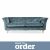 Jaipur 3 Seater Sofa Slub Velvet Slub Velvet Steel Blue
