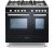 KENWOOD CK406 90 cm Dual Fuel Range Cooker – Black & Chrome, Black