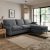 Salisbury Slub Cotton Blend Right Hand Corner Sofa Black